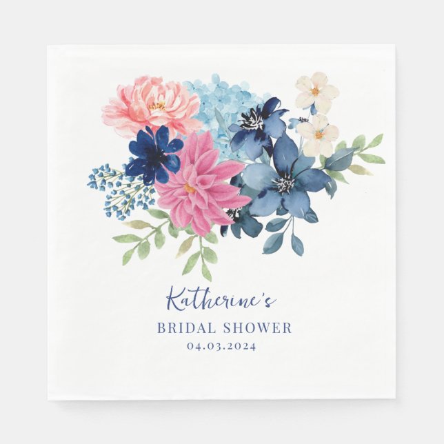 Servilleta De Papel Algo azul antes de la ducha de novia Bienvenidos  (Anverso)