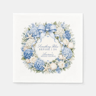 Servilleta De Papel Algo Azul Antes de Mi Boda Hydrangea Despedida de
