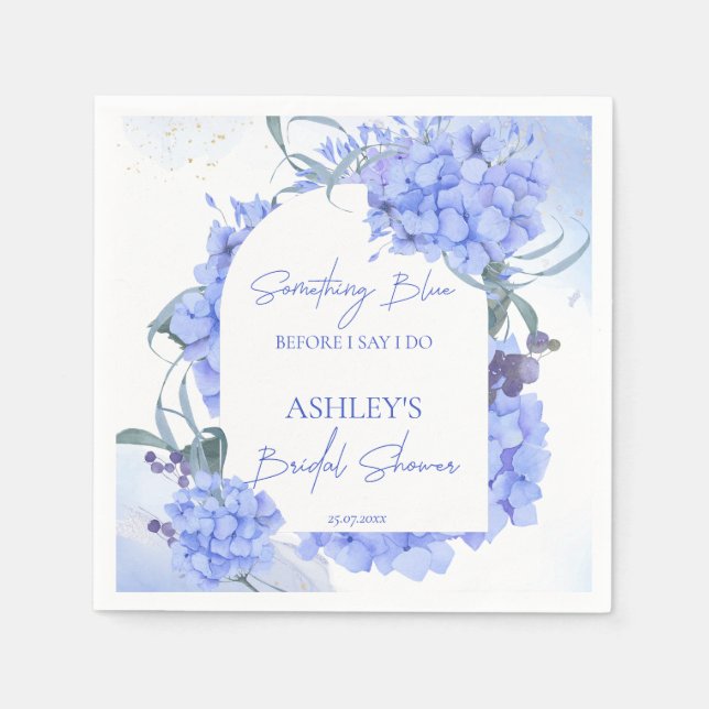Servilleta De Papel Algo azul elegante baby shower  (Anverso)