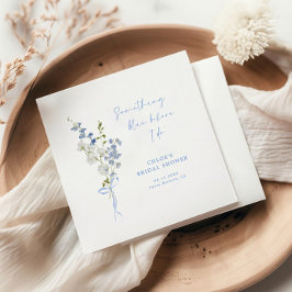 Servilleta De Papel Algo Azul para el Shower de la Novia con Ramo de F