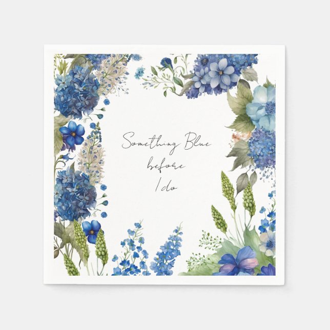 Servilleta De Papel Algo Blue Bridal Shower Napkins (Anverso)