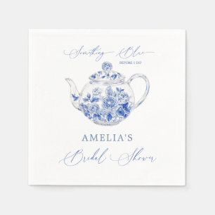 Servilleta De Papel Algo Blue Bridal Shower Toile