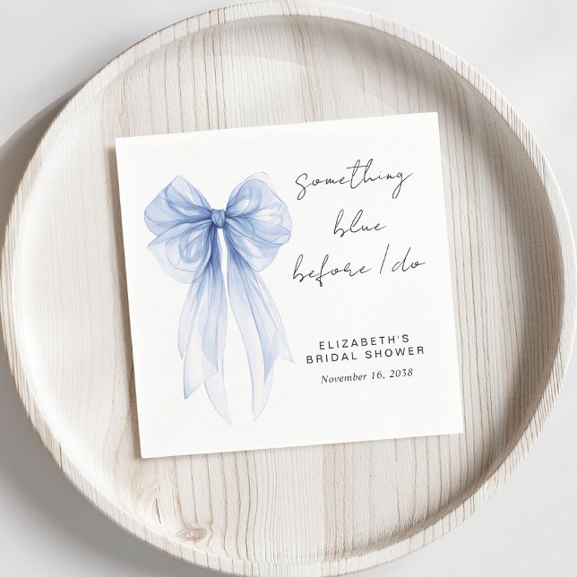 Servilleta De Papel Algo de Coquette Azul Bow Bridal Shower (Subido por el creador)