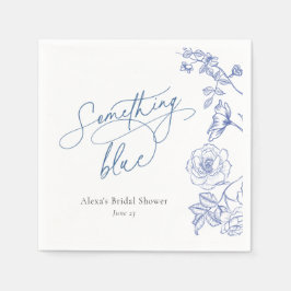 Servilleta De Papel Algo de ducha azul de novia