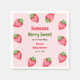 Servilleta De Papel Alguien Berry Sweet Pink Strawberry Baby Shower