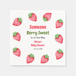 Servilleta De Papel Alguien Berry Sweet Strawberry Baby Shower