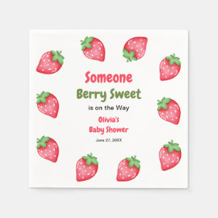 Servilleta De Papel Alguien Fresa Dulce Shower de Bebé 