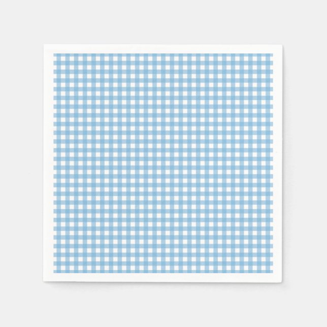 Servilleta De Papel Algún conejito es uno Cumpleaños de gingham azul (Anverso)