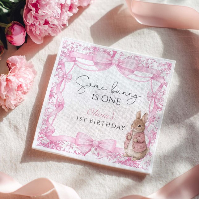Servilleta De Papel Algun Conejo Cumple Un Año Cumpleaños Niña (Subido por el creador)