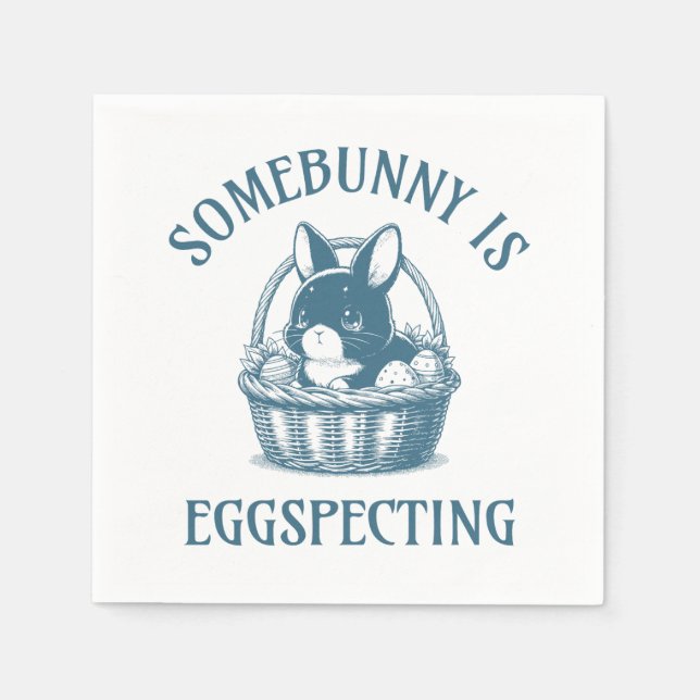 Servilleta De Papel Algunbunny Está Eggsperando Anuncio de Embarazo (Anverso)