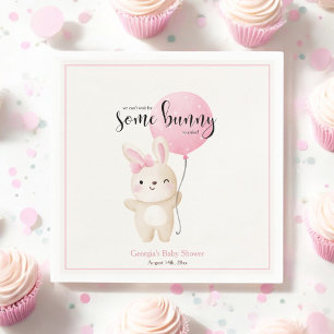 Servilleta De Papel Algunos Bunny Bunny Baby Shower con globo de remol