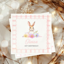 Algunos Bunny Pastel Spring Pink Gingham Primer Cu