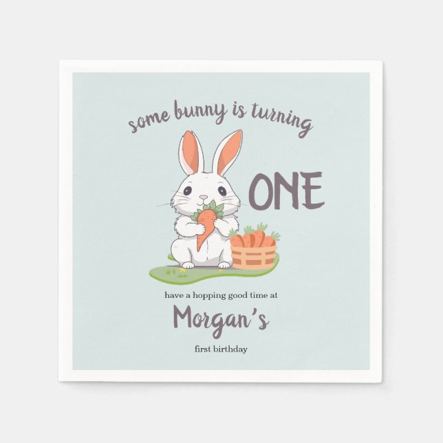 Servilleta De Papel Algunos conejitos son Chicas de un niño (Anverso)