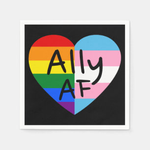 Servilleta De Papel Aliado AF III - Bandera LGBTQ Orgullo Gay Transgén