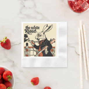 Servilleta De Papel Alice White Rabbit Classic