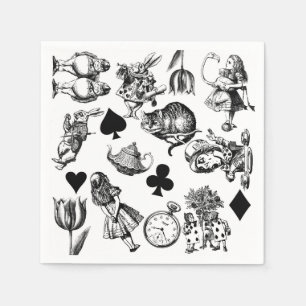 Servilleta De Papel Alice White Rabbit Wonderland Classic