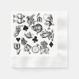 Servilleta De Papel Alice White Rabbit Wonderland Classic
