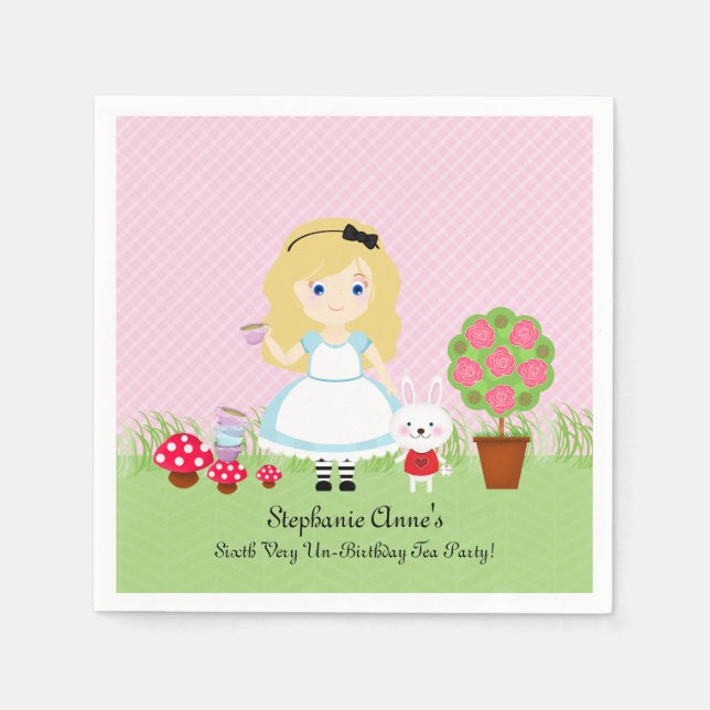 Servilleta De Papel Alice y su Fiesta del té (Anverso)