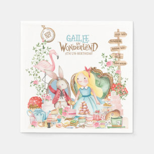 Servilleta De Papel Alicia aventuras en Woderland Birthday Tea Fiesta
