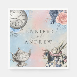 Servilleta De Papel Alicia de cosecha azul turbia en el país de las ma