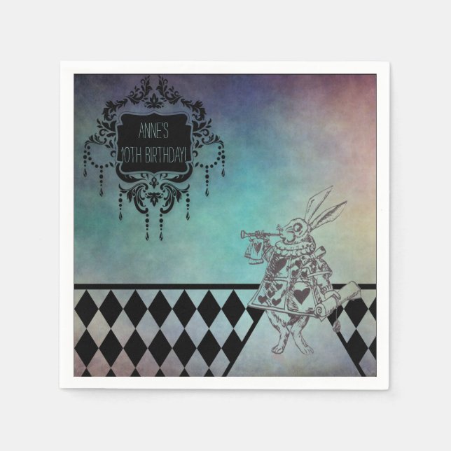 Servilleta De Papel Alicia en el Fiesta de Maravillas (Anverso)