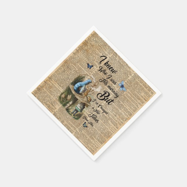 Servilleta De Papel Alicia en el país de las maravillas cita el arte d (Borde)