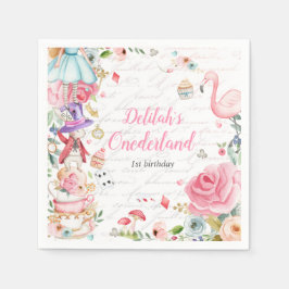 Servilleta De Papel Alicia en el país de Onederland Fiesta de té de cu