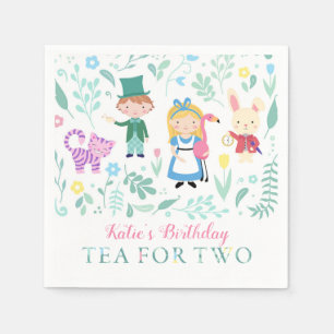 Servilleta De Papel Alicia en el té de la tierra de las maravillas par