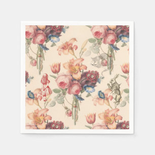 Servilleta De Papel Alicia en Wonderland Vintage Garden Flores Napkin