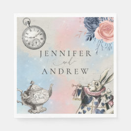 Servilleta De Papel Alicia vintage en las servilletas del país de las 