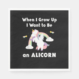 Servilleta De Papel Alicorn Cuando Creciente Unicornio Arcoíris Pastel
