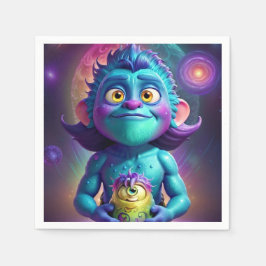 Servilleta De Papel Alien espacial y amigo