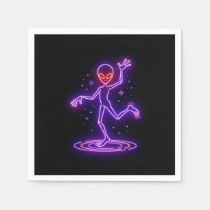 Servilleta De Papel Alienígena de dibujos animados bailando entre pequ