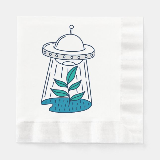 Servilleta De Papel Aliens UFO (Anverso)