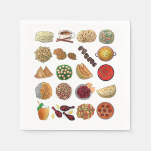 Servilleta De Papel Alimentos indios degustan comida del Ilustracion i