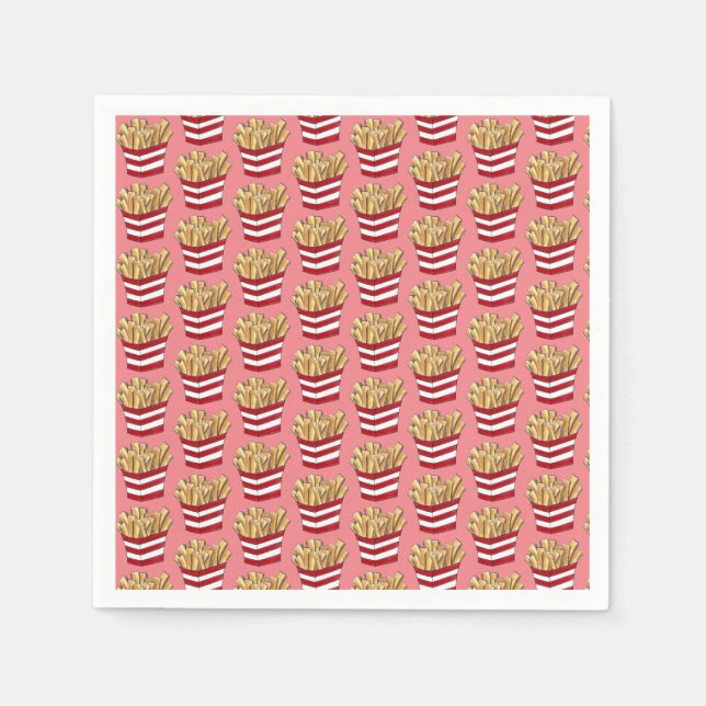 Servilleta De Papel Alimentos rápidos Fries Francesas Fritas Patatas F (Anverso)