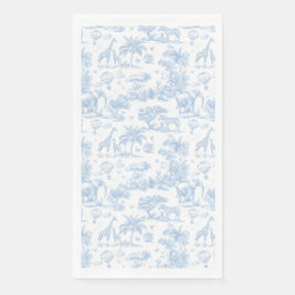 Servilleta De Papel All Blue Toile Safari Animal Baby Shower