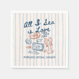 Servilleta De Papel All I Sea is Love Seafood Bridal Shower