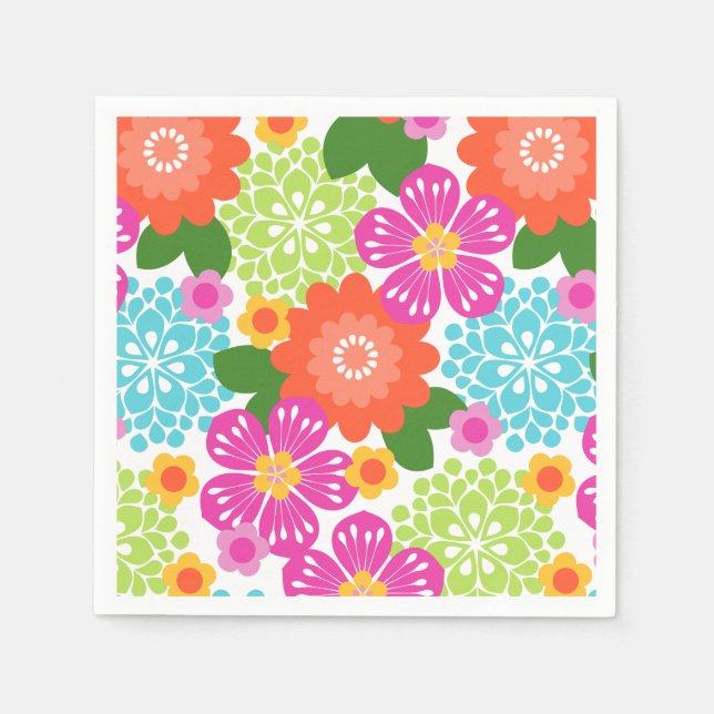 Servilleta De Papel Allana Garden Hawaiian Graphical Floral - Brights (Anverso)