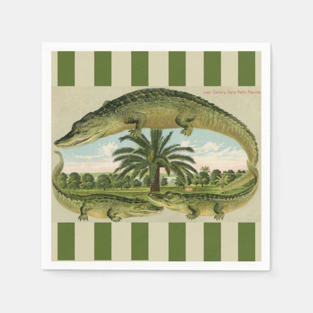 Servilleta De Papel Alligator & Palms (Anverso)