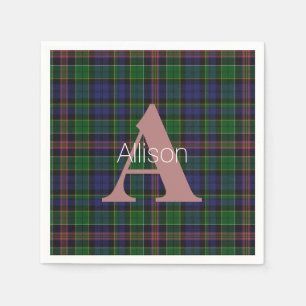 Servilleta De Papel Allison Clan Plaid Monogram Paper Napkins