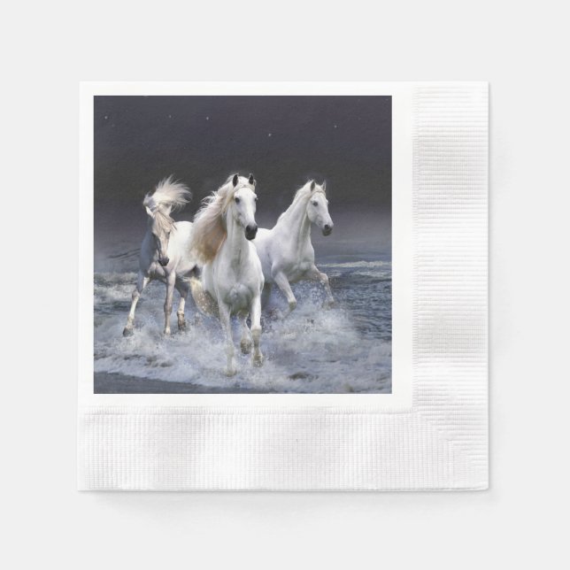 Servilleta De Papel Almohada de caballos corriendo (Anverso)