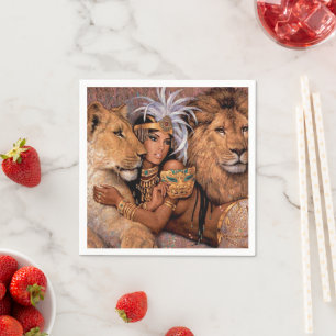 Servilleta De Papel Almohada de la princesa egipcia diosa león