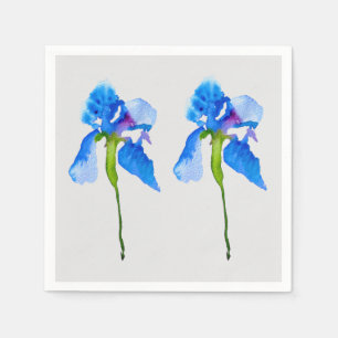 Servilleta De Papel Almohadilla de arte con flores de iris azul