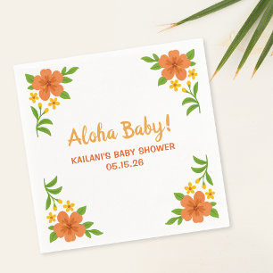 Servilleta De Papel ¡Aloha Baby! Baby Shower floral tropical hawaiano