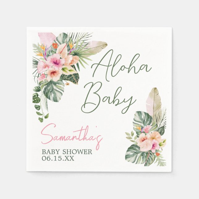 Servilleta De Papel Aloha Baby Shower (Anverso)