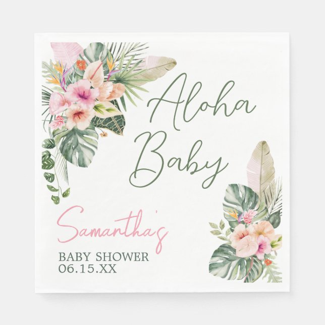 Servilleta De Papel Aloha Baby Shower (Anverso)