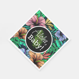 Servilleta De Papel Aloha Baby Tropical Hibiscus Theme Baby Shower