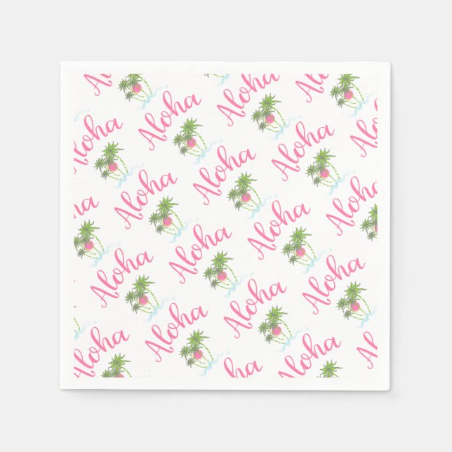 Servilleta De Papel Aloha-Beaches Guay Fiesta de estilo hawaiano (Anverso)