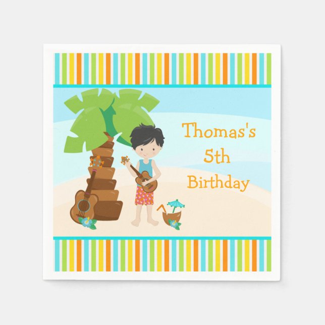 Servilleta De Papel Aloha Black Hair Boy Fiesta (Anverso)